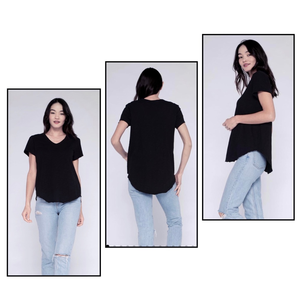 Wilt Shrunken V Shirttail Top